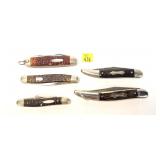 5- Pocket knives: Schrade, Case, Ka-bar,