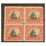U.S. #620 Block of 4 Mint Hinged