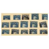 Stock card early Ceylon 1 penny, 15 pcs.