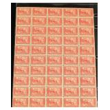 U.S. #618 Mint Never Hinged, sheet of 50
