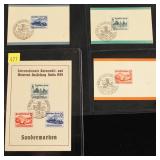 Germany B134-136 individually and 3 on souvenir