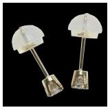 14K Yellow gold diamond stud earrings, approx.