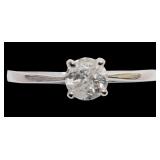 10K White gold 0.52 ct. round brilliant cut