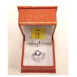 10K White gold 1.90 ct. round tanzanite ring with