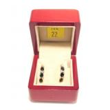 14K Yellow gold sapphire earrings, approx.