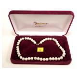 Sterling silver 16" freshwater pearl and black