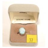 Sterling silver larimar ring