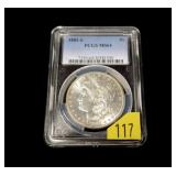 1881-S Morgan dollar, PCGS slab certified MS-64