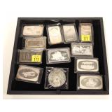 12- One troy ounce .999 Fine silver bars