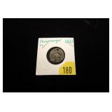 1837 Feuchtwanger cent, holed