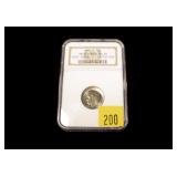 1999-P Mint error broadstruck dime, slab certified