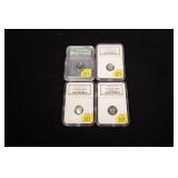 4- Roosevelt dimes, slab certified Proof-70: