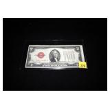 $2 United States note series 1928 G red seal
