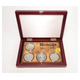 4- Morgan dolalrs: 1881-O, 1882-O, 1898, 1899-O