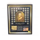 Framed Jefferson nickel set including war