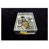 Lot, mixed Buffalo and war nickels and wheat and