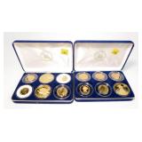 Lot, gold plated reproduction coins