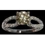 14K White gold 1.08 ct. round brilliant cut fancy