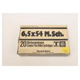 Box of 6.5 x 54mm Mannlicher Schonauer 159-grain