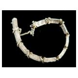 Sterling silver diamond pave