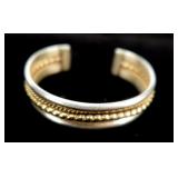 Sterling silver and gold filled cuff bracelet