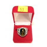 Sterling silver tiger eye ring, size 11