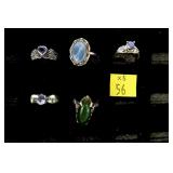 5- Assorted sterling silver rings