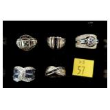 5- Assorted sterling silver rings