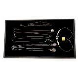 Lot, sterling silver necklaces