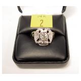 14K Yellow and white gold approx. 1.0 ct. round