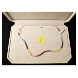 14K Yellow gold ruby, sapphire and emerald rainbow