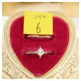 14K White gold round diamond solitaire, approx.