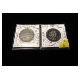 2- 1893 Columbian Commemorative half dollars