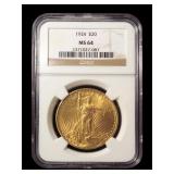 1924 $20 Gold Saint Gaudens Double Eagle, NGC slab