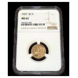 1927 $2.50 Gold Indian Quarter Eagle, NGC slab