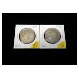 2- Morgan dollars: 1879, 1890