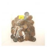 Lot, wheat and steel cents, 117 pcs.
