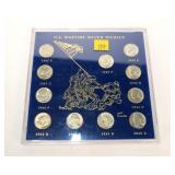 Complete uncirculated set of Wartime nickels, 35%