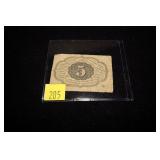 Fractional currency: First Issue $.05 postage note