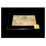 Obsolete $.50 Auburn City Bank note, New York 1862