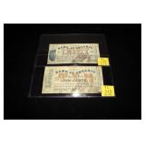 2- Obsolete $.10 and $.20 Bank of Ontario,