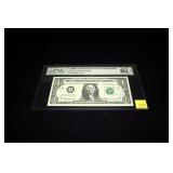 $1 Federal Reserve star note, series of 1969A, PMG