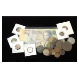 Lot, world coins and currency, U.S. type coins,