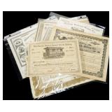 Lot of stock certificates, 11 pcs.