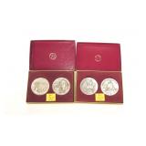 2- Two-coin sets Wittnauer .925 sterling silver
