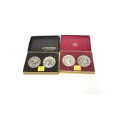 2- Two-coin sets Wittnauer .925 sterling silver