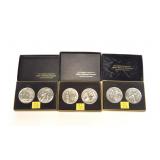 3- Two-coin sets Wittnauer .925 sterling silver
