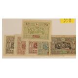 Obock #46-50, #58 Mint, no gum