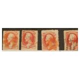 U.S. #146 used, group of 4