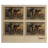 U.S. #RW66 Plate Block of 4, Mint Never Hinged